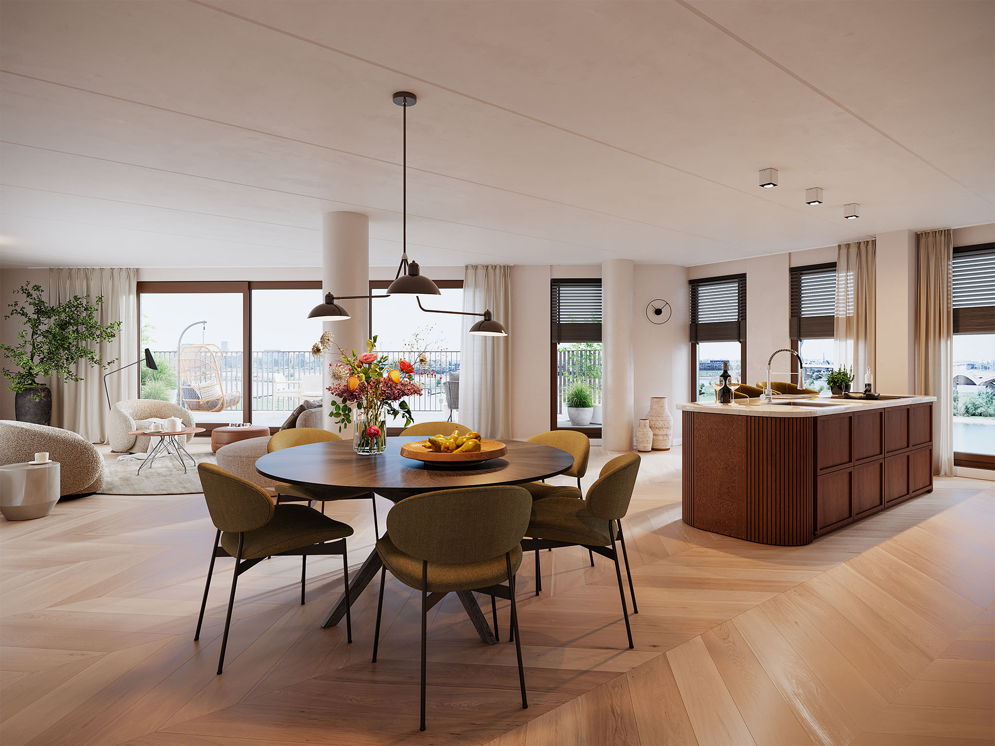 Nieuwbouw Nijmegen Waalhoven Zuidhof Fase 1 8.03 Woonkamer 2048X1536