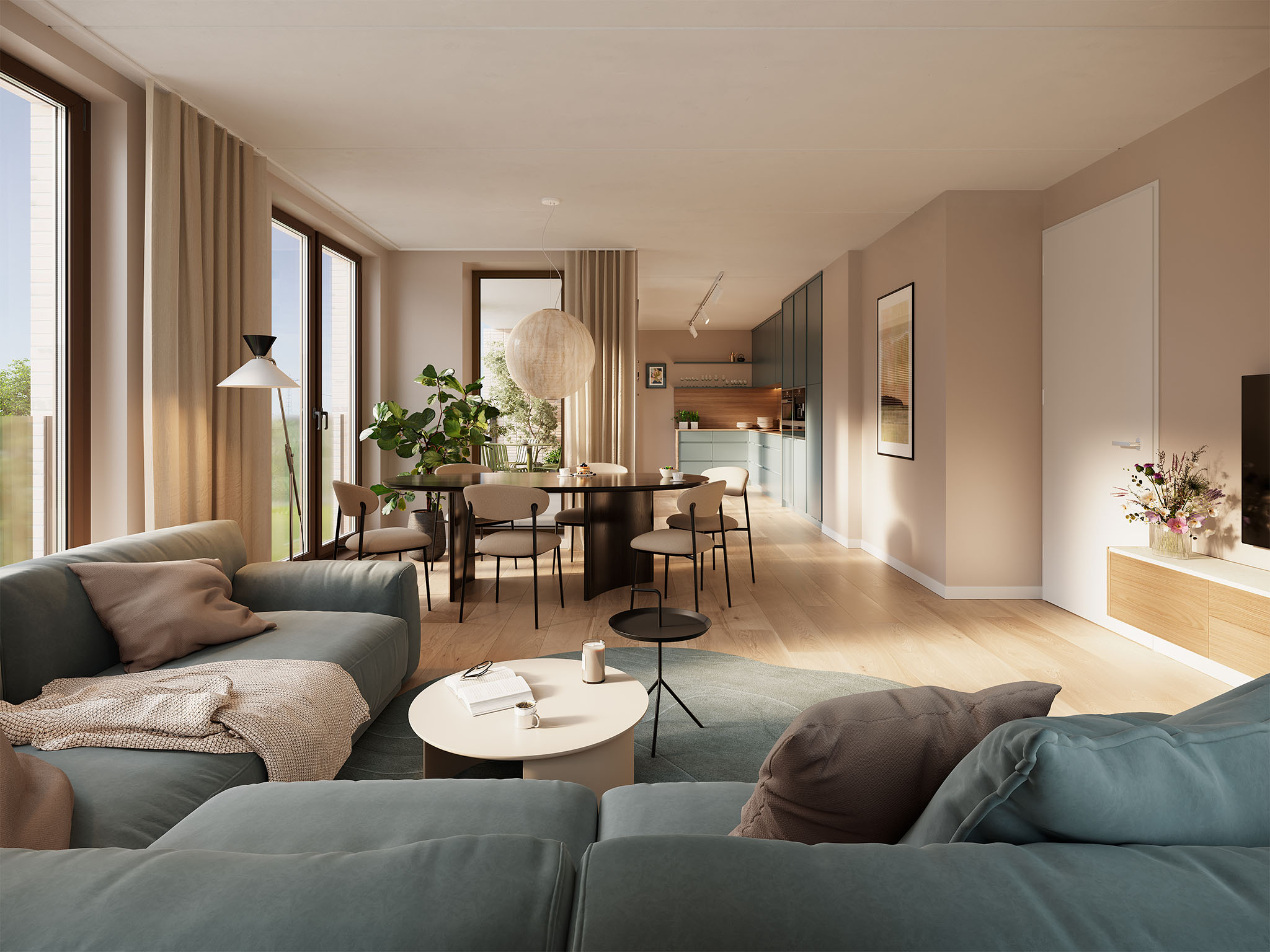 Nieuwbouw Nijmegen Waalhoven Zuidhof Fase 1 8.12 Woonkamer 2048X1536